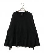 Name.ネーム）の古着「LEOPARD WAFFLE TAPED LOOSE SLEEVE TEE/レオパード　ワッフル　テープ　ルーズスリーブ　ティー」｜ブラック