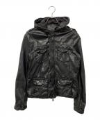 GIORGIO BRATOジョルジョブラッド）の古着「シワ加工 ラムレザージャケット」｜ブラック