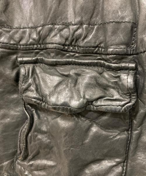 GIORGIO BRATO（ジョルジョブラッド）GIORGIO BRATO (ジョルジョブラッド) シワ加工 ラムレザージャケット ブラック サイズ:46の古着・服飾アイテム