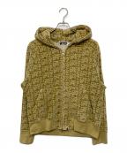 A BATHING APEア ベイシング エイプ）の古着「Logo Monogram Velour Shark Full Zip Hoodie」｜イエロー