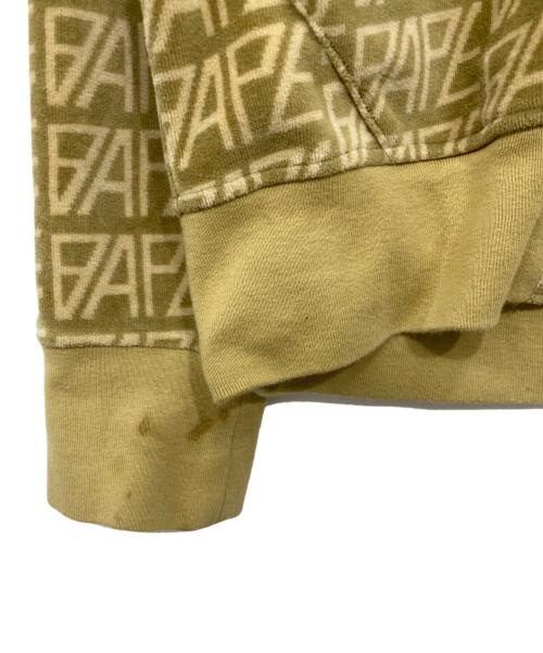 A BATHING APE（ア ベイシング エイプ）A BATHING APE (ア ベイシング エイプ) Logo Monogram Velour Shark Full Zip Hoodie イエロー サイズ:Sの古着・服飾アイテム