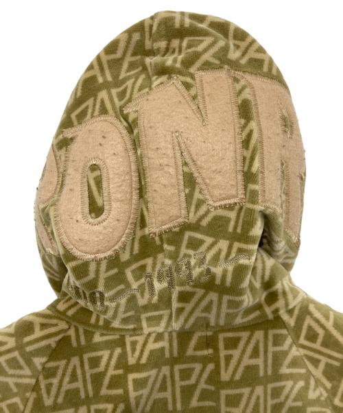 A BATHING APE（ア ベイシング エイプ）A BATHING APE (ア ベイシング エイプ) Logo Monogram Velour Shark Full Zip Hoodie イエロー サイズ:Sの古着・服飾アイテム