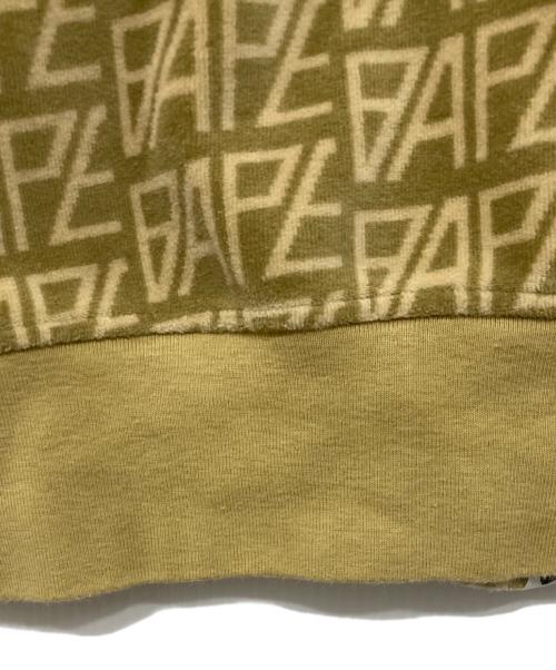 A BATHING APE（ア ベイシング エイプ）A BATHING APE (ア ベイシング エイプ) Logo Monogram Velour Shark Full Zip Hoodie イエロー サイズ:Sの古着・服飾アイテム