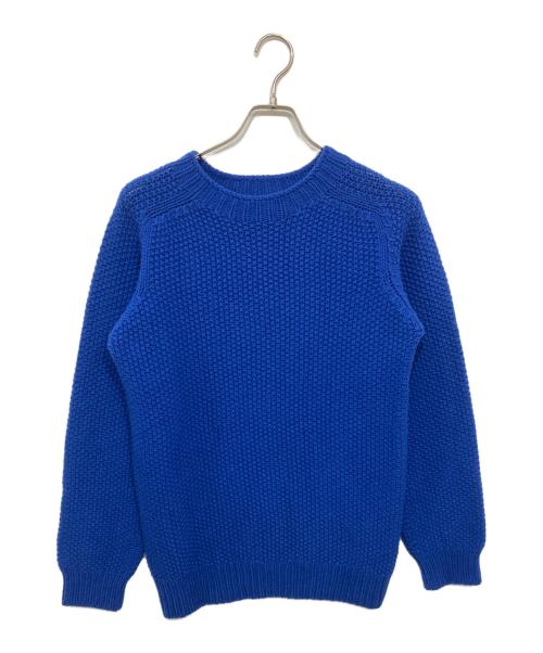 Harley of SCOTLAND（ハーレーオブスコットランド）Harley of SCOTLAND (ハーレーオブスコットランド) シードステッチクルーネックニット ブルー サイズ:Ｓの古着・服飾アイテム