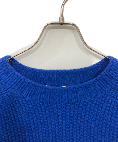 Harley of SCOTLAND（ハーレーオブスコットランド）Harley of SCOTLAND (ハーレーオブスコットランド) シードステッチクルーネックニット ブルー サイズ:Ｓの古着・服飾アイテム