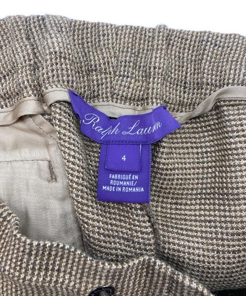 RALPH LAUREN Purple Label（ラルフ ローレン パープル レーベル）RALPH LAUREN Purple Label (ラルフ ローレン パープル レーベル) Arsenia Tick-Weave Tweed Jogger Pant/ジョガーパンツ ブラウン サイズ:4の古着・服飾アイテム