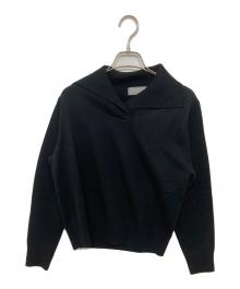 MARGARET HOWELL（マーガレットハウエル）の古着「セーラーカラーニット/WASHED FINE MERINO」｜ブラック