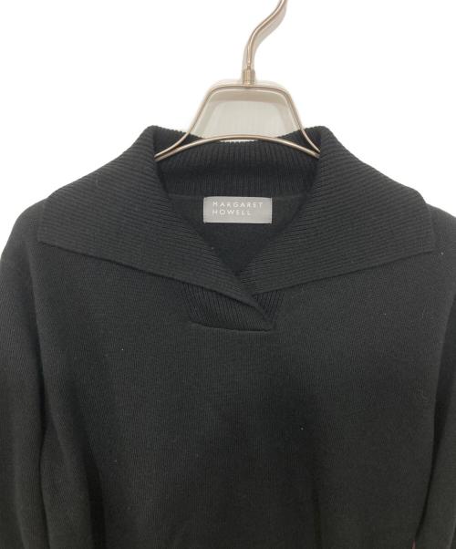 MARGARET HOWELL（マーガレットハウエル）MARGARET HOWELL (マーガレットハウエル) セーラーカラーニット/WASHED FINE MERINO ブラック サイズ:2の古着・服飾アイテム
