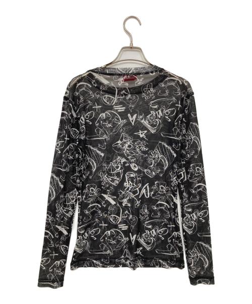 LOVERBOY（ラヴァーボーイ）LOVERBOY (ラヴァーボーイ) シアーカットソー ブラック サイズ:Mの古着・服飾アイテム