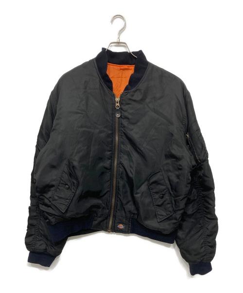 Dickies（ディッキーズ）Dickies (ディッキーズ) MA-1ジャケット ブラック×ネイビー/オレンジ サイズ:EXTRA EXTRA LARGEの古着・服飾アイテム