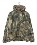 RUSSELL ATHLETIC OUTDOORSラッセルアスレチックアウトドア）の古着「リアルツリー柄中綿ジャケット/flintlock plus hooded jacket」｜カーキ