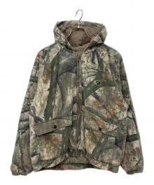 RUSSELL ATHLETIC OUTDOORS（ラッセルアスレチックアウトドア）の古着「リアルツリー柄中綿ジャケット/flintlock plus hooded jacket」｜カーキ