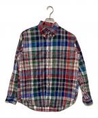 CIOTAシオタ）の古着「スビンポプリンマドラスチェックB.Dシャツ」｜レッド