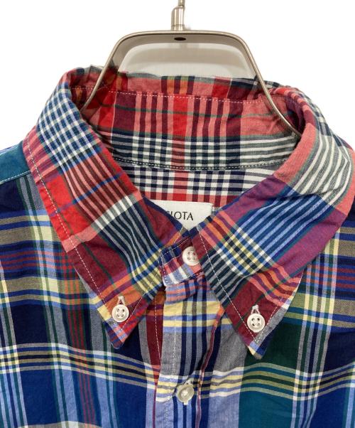CIOTA（シオタ）CIOTA (シオタ) スビンポプリンマドラスチェックB.Dシャツ レッド サイズ:Fの古着・服飾アイテム