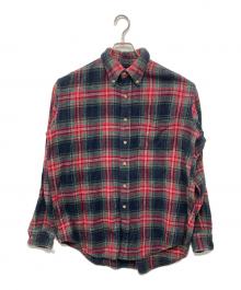 CIOTA（シオタ）の古着「スビンコットン フランネル柄 BDシャツ」｜グリーン×レッド