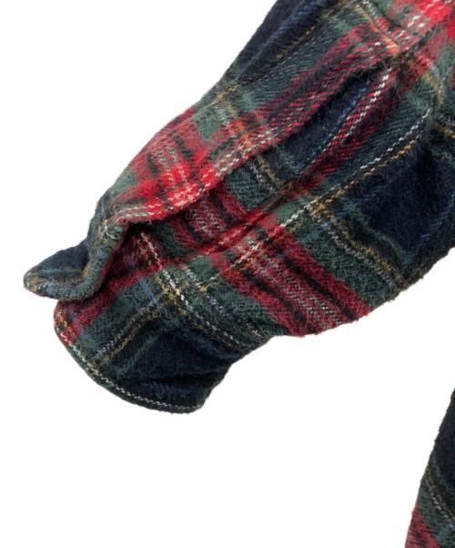 CIOTA（シオタ）CIOTA (シオタ) スビンコットン フランネル柄 BDシャツ グリーン×レッド サイズ:4の古着・服飾アイテム