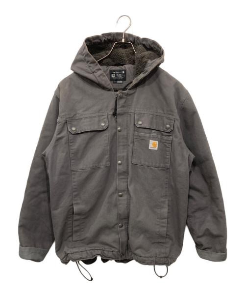 CarHartt（カーハート）CarHartt (カーハート) RELAXED FIT WASHED DUCK SHERPA-LINED UTILITY JACKET グレー サイズ:XLの古着・服飾アイテム