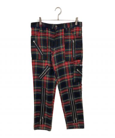 USED古着 【TIGER of LONDON】英国製 90S タータンチェック USED】''TIGER OF LONDON'' TARTAN CHECK ZIP BONDAGE PANTS