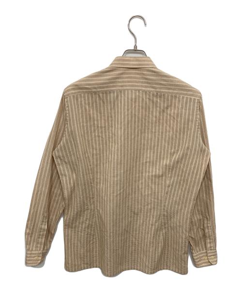 Yves Saint Laurent chemises（イヴサンローランシュミーズ）Yves Saint Laurent chemises (イヴサンローランシュミーズ) ストライプシャツ ベージュ サイズ:16の古着・服飾アイテム