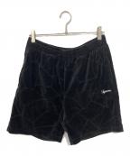SUPREMEシュプリーム）の古着「Patchwork Velour Short/パッチワーク ベロア ショーツ」｜ブラック