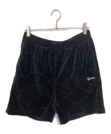 SUPREME（シュプリーム）の古着「Patchwork Velour Short/パッチワーク ベロア ショーツ」｜ブラック