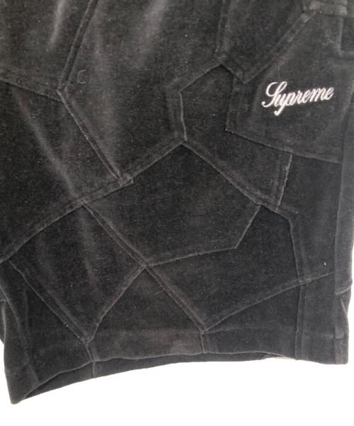 SUPREME（シュプリーム）SUPREME (シュプリーム) Patchwork Velour Short/パッチワーク ベロア ショーツ ブラック サイズ:Sの古着・服飾アイテム