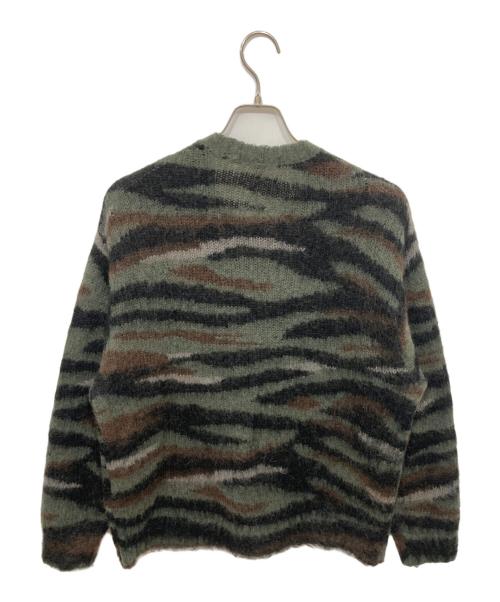 SUPREME（シュプリーム）Supreme (シュプリーム) Brushed Mohair Sweater/ブラッシュド モヘヤニット カーキ×ブラック サイズ:Mの古着・服飾アイテム