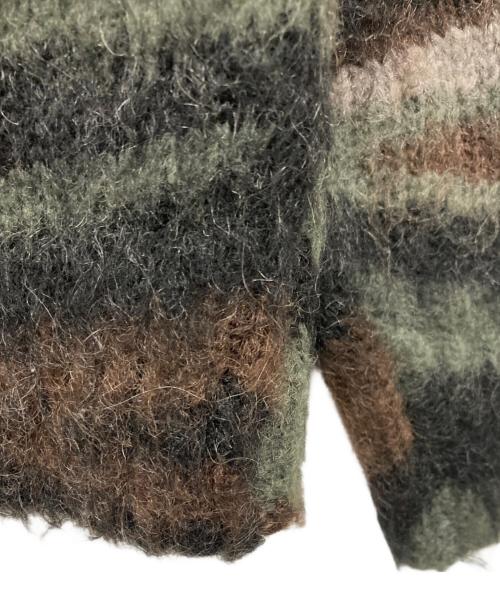 SUPREME（シュプリーム）Supreme (シュプリーム) Brushed Mohair Sweater/ブラッシュド モヘヤニット カーキ×ブラック サイズ:Mの古着・服飾アイテム