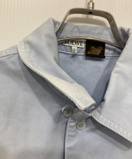 LOEWE（ロエベ）LOEWE (ロエベ) ウォッシュ加工コットンツイル アナグラム ショートスリーブ シャツ ブルー サイズ:38の古着・服飾アイテム