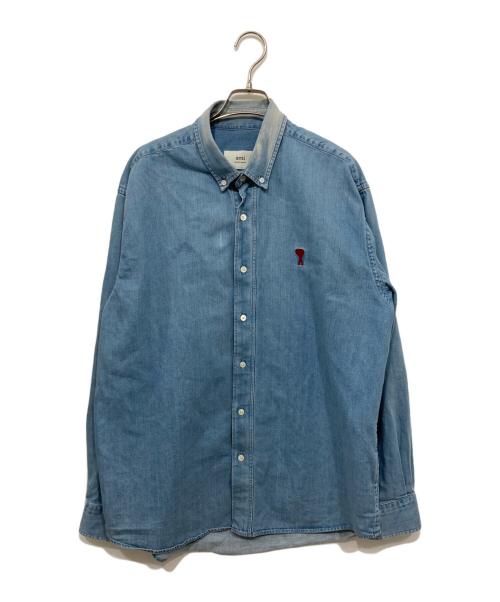 AMI PARIS（アミ パリス）AMI PARIS (アミ パリス) Relaxed Fit Denim Shirt/オーバーサイズ デニムシャツ インディゴ サイズ:Mの古着・服飾アイテム