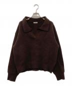 FRAY IDフレイ アイディー）の古着「ラクーンダブルフェイスポロカラープルオーバー」｜ブラウン