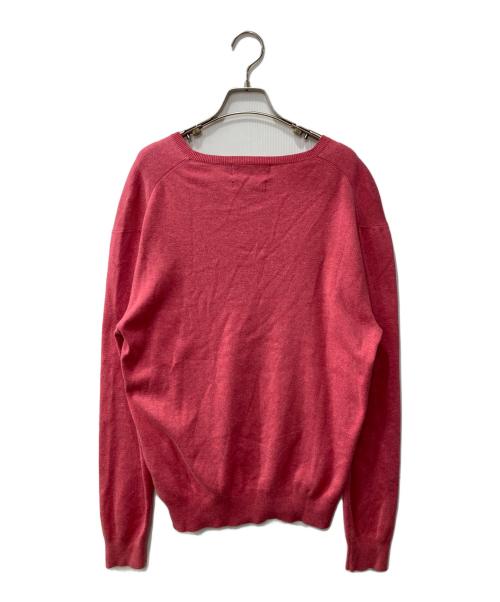 POLO RALPH LAUREN（ポロ・ラルフローレン）POLO RALPH LAUREN (ポロ・ラルフローレン) ピマコットンVネックニット ピンク サイズ:Lの古着・服飾アイテム