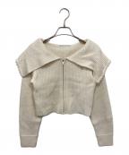 CELFORDセルフォード）の古着「ジップパールカーディガン」｜ホワイト