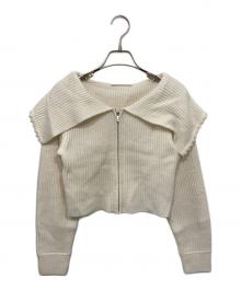 CELFORD（セルフォード）の古着「ジップパールカーディガン」｜ホワイト