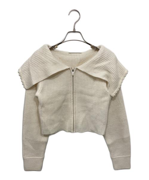 CELFORD（セルフォード）CELFORD (セルフォード) ジップパールカーディガン ホワイト サイズ:Freeの古着・服飾アイテム