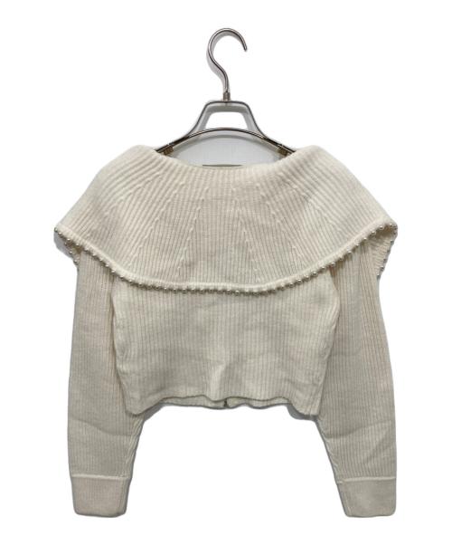 CELFORD（セルフォード）CELFORD (セルフォード) ジップパールカーディガン ホワイト サイズ:Freeの古着・服飾アイテム