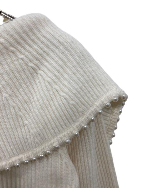 CELFORD（セルフォード）CELFORD (セルフォード) ジップパールカーディガン ホワイト サイズ:Freeの古着・服飾アイテム