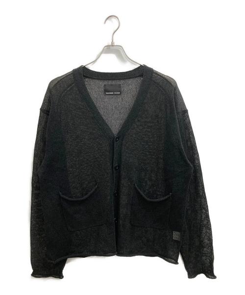 NUMBER (N)INE（ナンバーナイン）NUMBER (N)INE (ナンバーナイン) PAPER YARN SEE THROUGH SUMMER KNIT CARDIGAN ブラック サイズ:3の古着・服飾アイテム