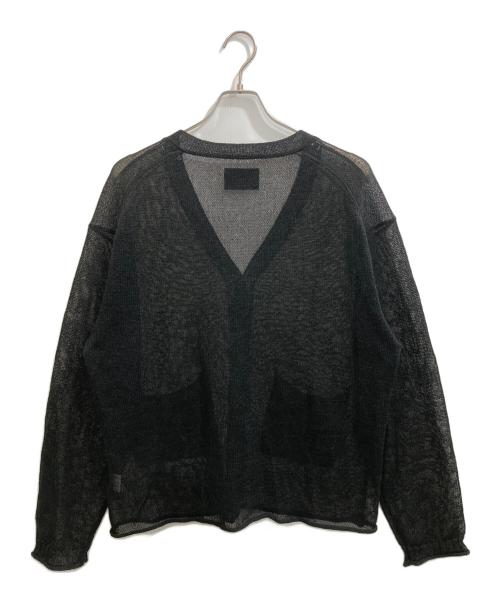 NUMBER (N)INE（ナンバーナイン）NUMBER (N)INE (ナンバーナイン) PAPER YARN SEE THROUGH SUMMER KNIT CARDIGAN ブラック サイズ:3の古着・服飾アイテム