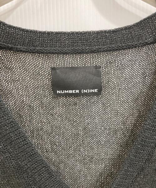 NUMBER (N)INE（ナンバーナイン）NUMBER (N)INE (ナンバーナイン) PAPER YARN SEE THROUGH SUMMER KNIT CARDIGAN ブラック サイズ:3の古着・服飾アイテム