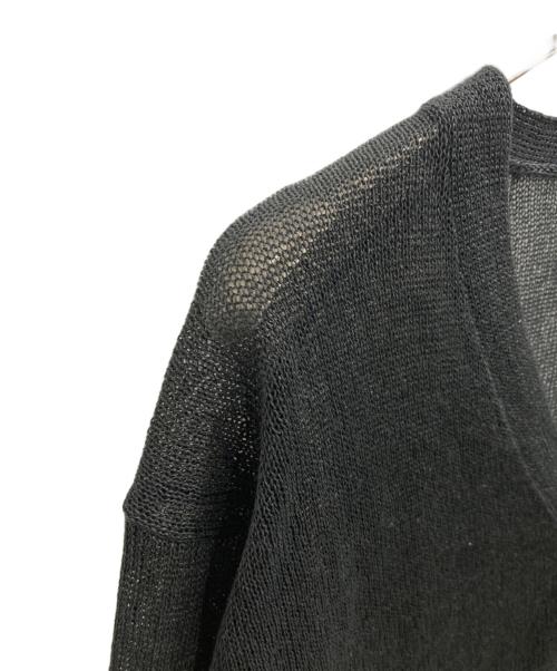 NUMBER (N)INE（ナンバーナイン）NUMBER (N)INE (ナンバーナイン) PAPER YARN SEE THROUGH SUMMER KNIT CARDIGAN ブラック サイズ:3の古着・服飾アイテム