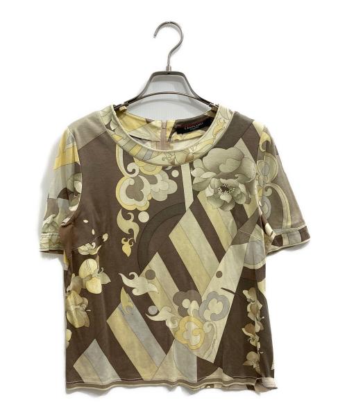 LEONARD FASHION（レオナールファッション）LEONARD FASHION (レオナールファッション) 半袖カットソー ベージュ サイズ:Lの古着・服飾アイテム