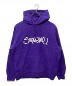 SUPREMEシュプリーム）の古着「Raised Handstyle Hooded Sweatshirt」｜パープル