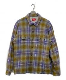 SUPREME（シュプリーム）の古着「SHEARLING LINED FLANNEL SHIRT」｜イエロー×パープル