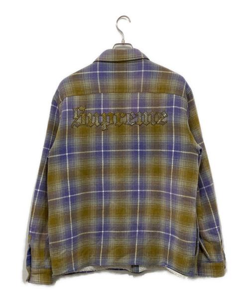 SUPREME（シュプリーム）Supreme (シュプリーム) SHEARLING LINED FLANNEL SHIRT イエロー×パープル サイズ:Lの古着・服飾アイテム