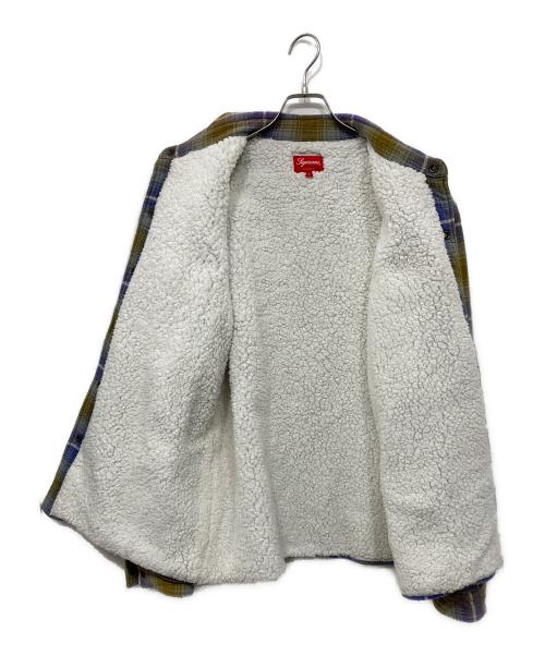 SUPREME（シュプリーム）Supreme (シュプリーム) SHEARLING LINED FLANNEL SHIRT イエロー×パープル サイズ:Lの古着・服飾アイテム