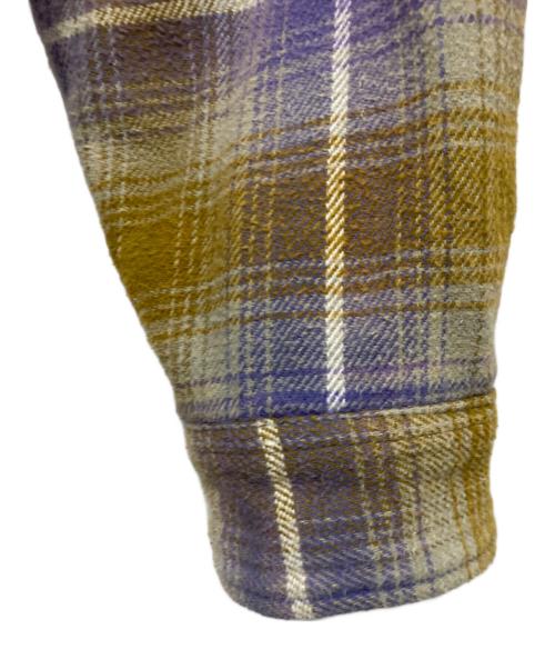 SUPREME（シュプリーム）Supreme (シュプリーム) SHEARLING LINED FLANNEL SHIRT イエロー×パープル サイズ:Lの古着・服飾アイテム