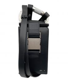 HELIOT EMIL（ヘリオットエミル）の古着「レザー カラビナ フォンスリング/LEATHER PHONE SLING」｜ブラック