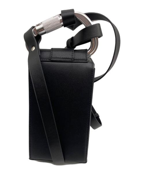 HELIOT EMIL（ヘリオットエミル）HELIOT EMIL (ヘリオットエミル) レザー カラビナ フォンスリング/LEATHER PHONE SLING ブラックの古着・服飾アイテム