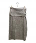 DIESELディーゼル）の古着「M-ADHUETTE コーティング ニットロングスカート」｜シルバー